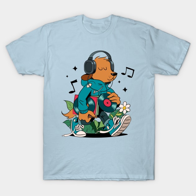 Chill and Groovin' Vinyl Dog T-Shirt by B Sharp